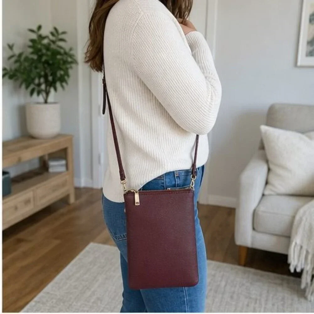 Burgundy Faux Leather Bag